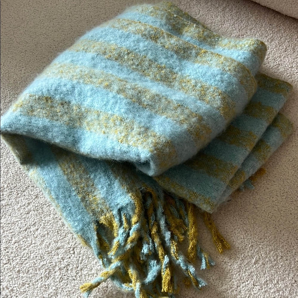 Cozy Striped Fringe Scarf by Anthropologie